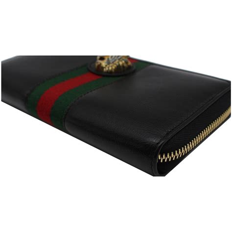 gucci leather black leather rajah wallet|black Gucci wallet women.